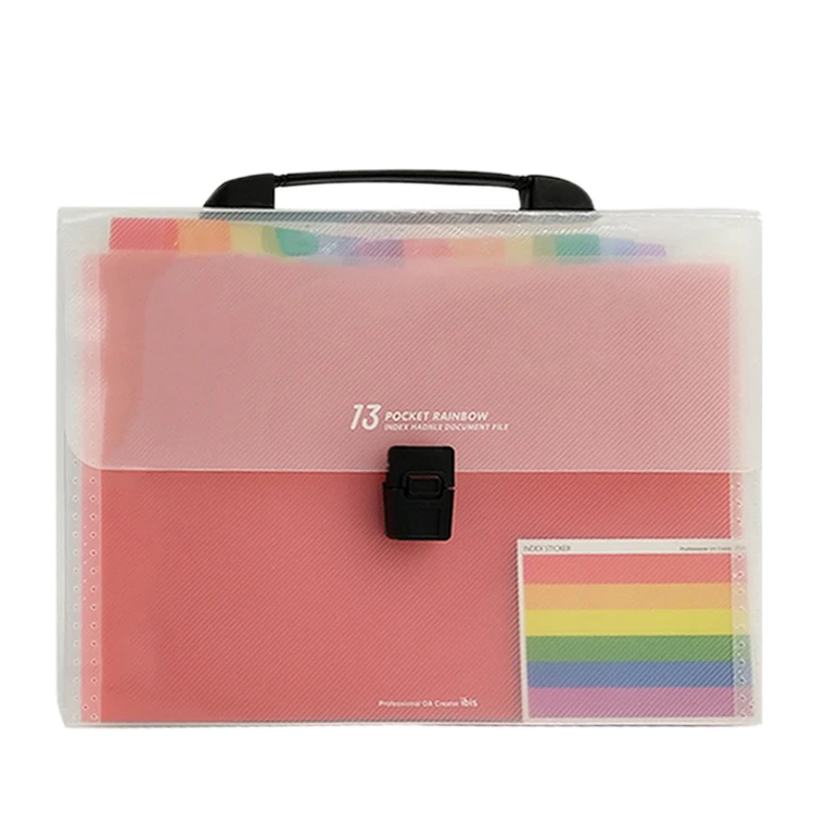 13 Pockets Expanding File Expandable Portable Expanding Accordion Folders Hand-Held Accordion Document Folder File Organizer