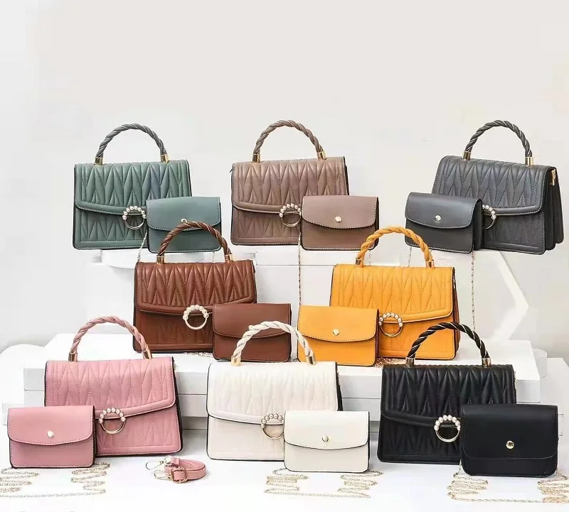 Wholesale fashion new hot sale pu leather ladies cross body purses and wallets sets girls sling bags women tote hand bags