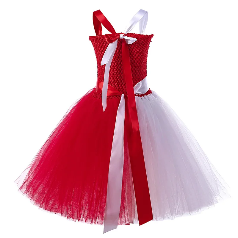 Halloween Red Swan Dress Girl Dance Performance Tutu Skirt Little Devil Cosplay Costume