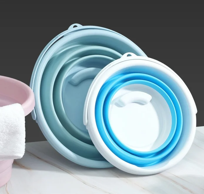 Collapsible Ice Water Camp Storage Bucket Oem promo Foldable Pp Folding Bucket Strong Flexible Tub Plastic Garden Storage Bucket