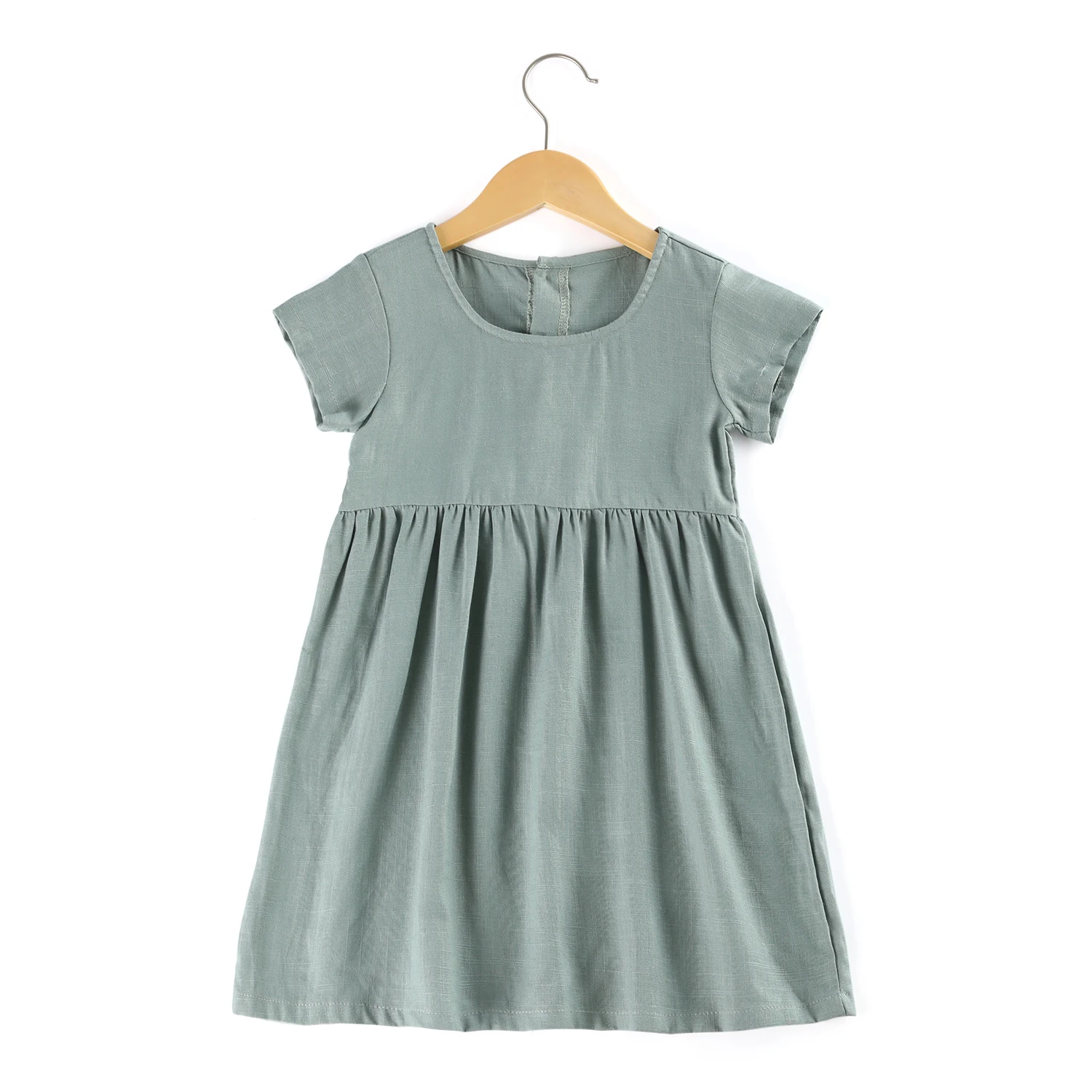 Summer Cotton Linen Boutique Dresses Little Girl Toddler Dress Baby Breathable Girls Clothes Dresses