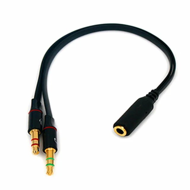 Black Headphone 3.5 mm AUX Audio Splitter Cable