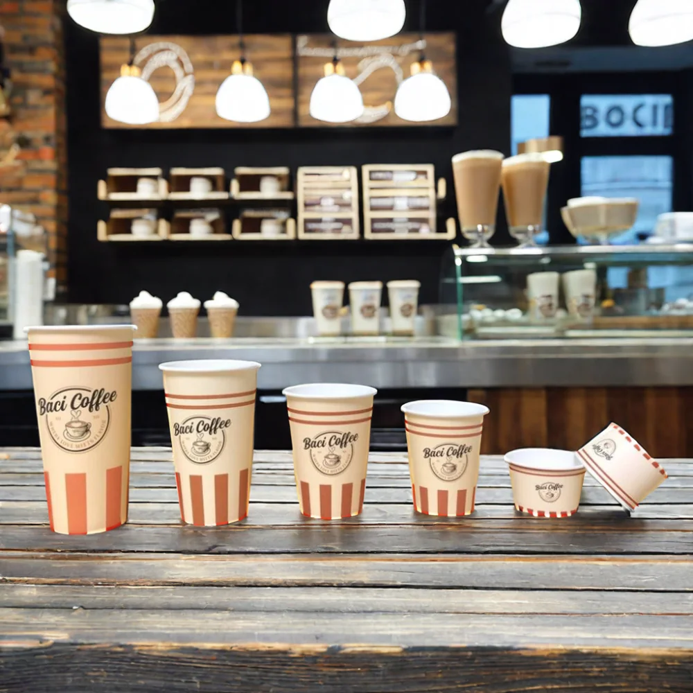 AT PACK New Arrival 3Oz 5Oz 8Oz 10Oz Ice Cream Paper Cup Packaging Custom Disposable Ice Cream Packaging Paper Cup With Lid