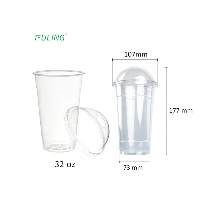 custom milktea cups pet despicable cvasos plastico 32oz plastic cup disposable clear coffee plastic cups with dome lids