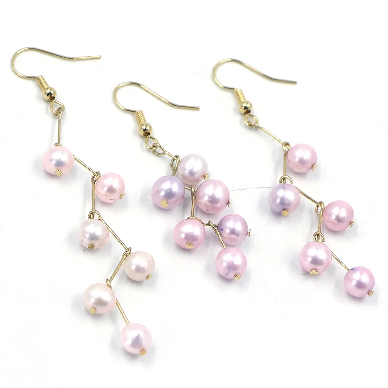 New design earring decoration natural pearl earrings DIY jewelry earrings drop long ear hooks