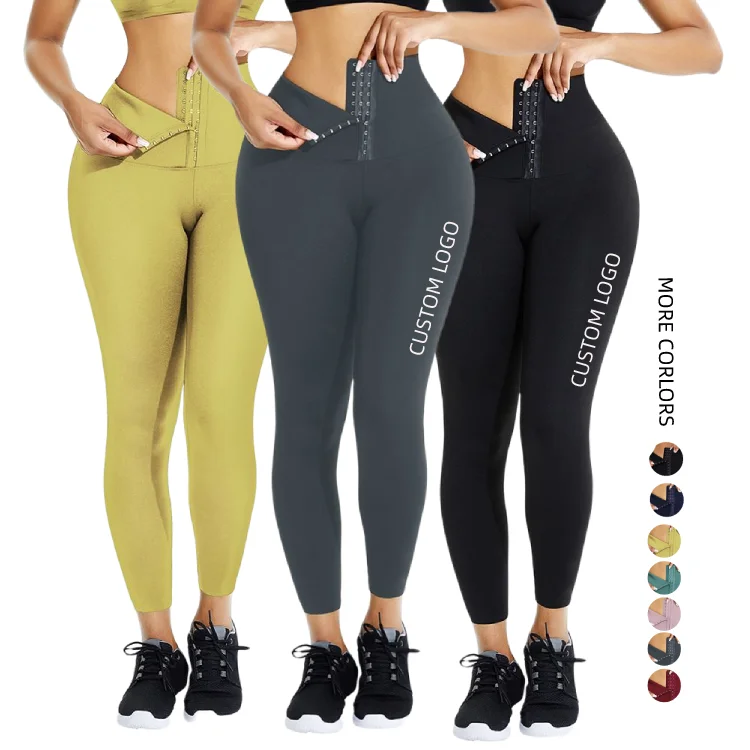
2020 2 IN 1 Tummy Trimmer High Waist Trainer Women Fitness Tights Belly Control Panties Shapewear Waist Trainer Leggings 