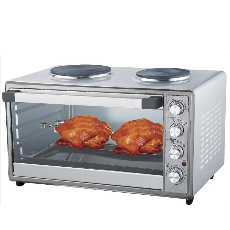 45L Household 2000W Electric Hot Plate Stove Toaster Oven OTG Oven With Cooking Hotplate