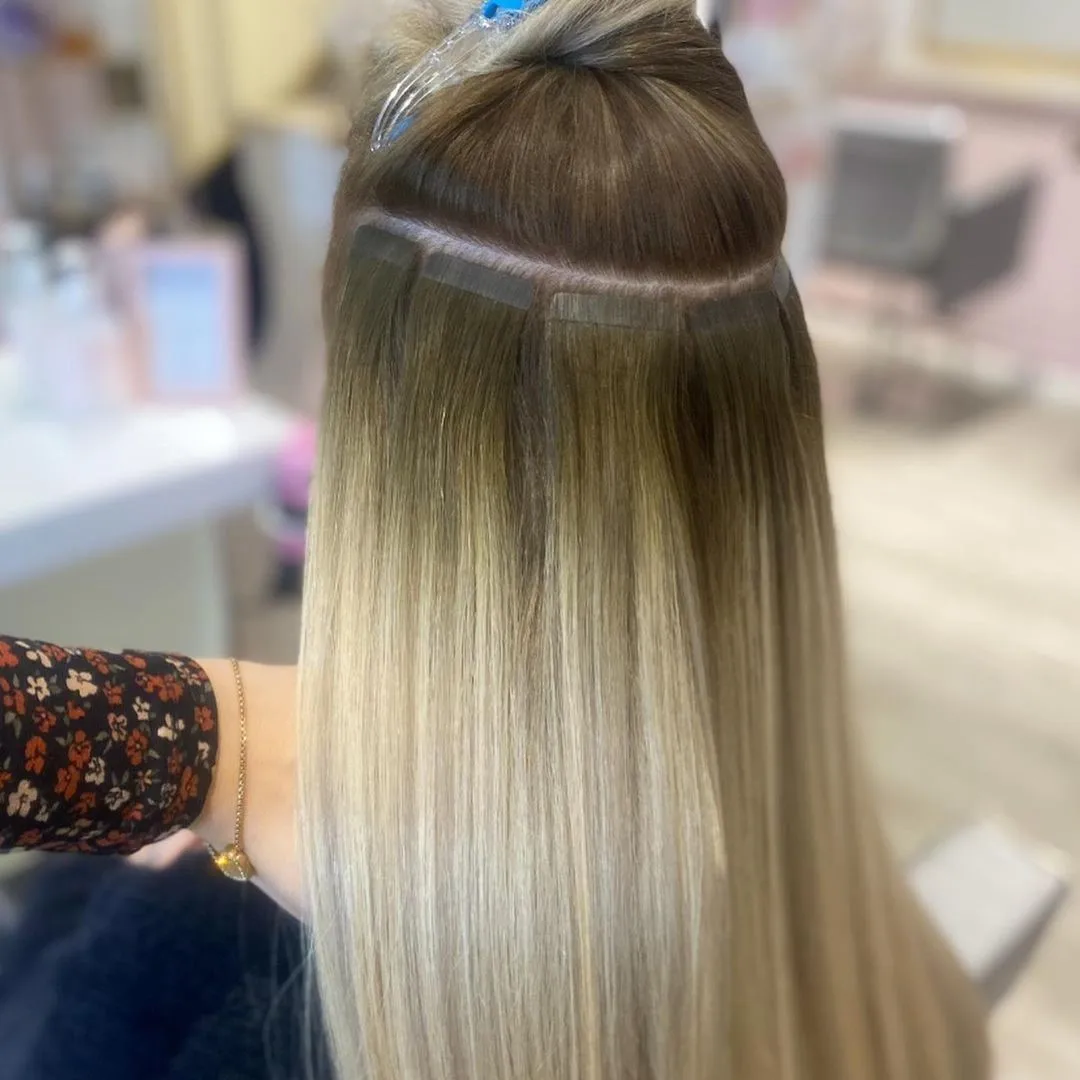 virgin hair Slavic Hair Double Drawn Invisible Slim Skin Pu Seamless Russian Tape In Human Hair Extension