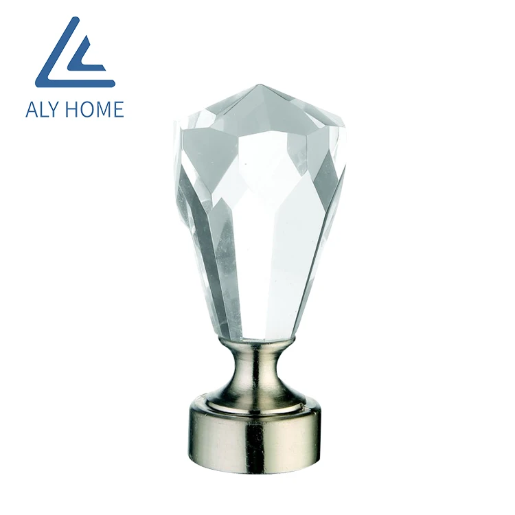 ALY HOME crystal glass curtain rod curtain finial in golden ceramics curtain rod finials accessories decorative
