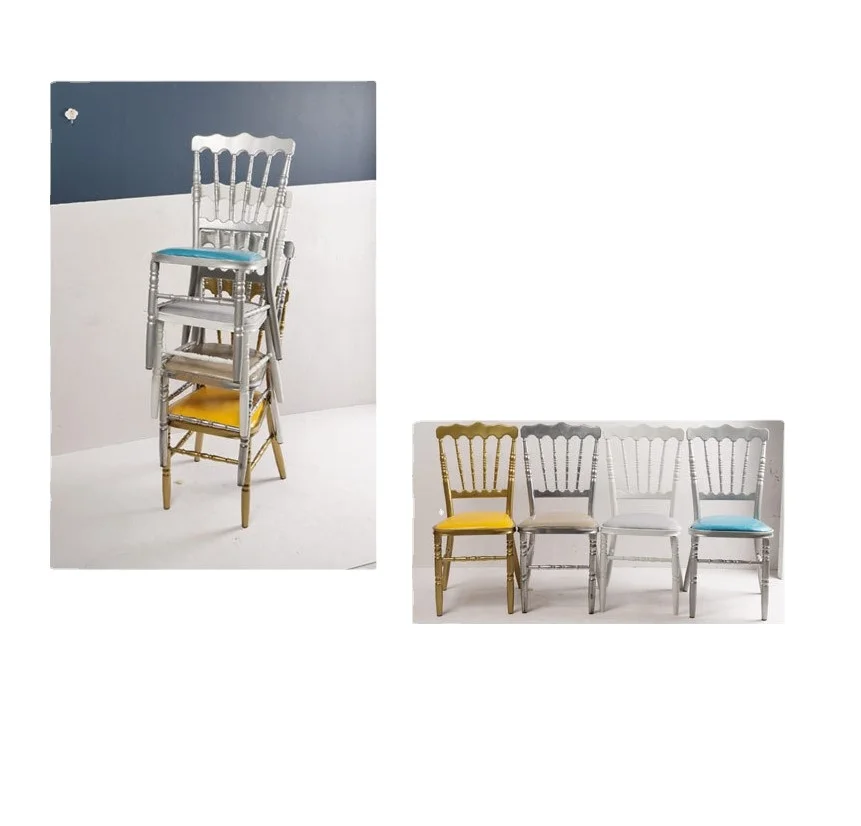 white Wedding Bamboo Chair Wedding Iron  Hotel Party Chair banquet dining golden chair outdoor