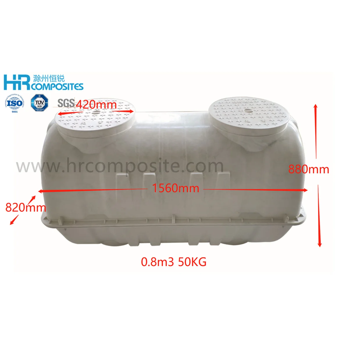 FRP SEPTIC TANK FRP WATER TANK FIBERGLASS SEPTIC TANK 0.8 CBM VOLUME