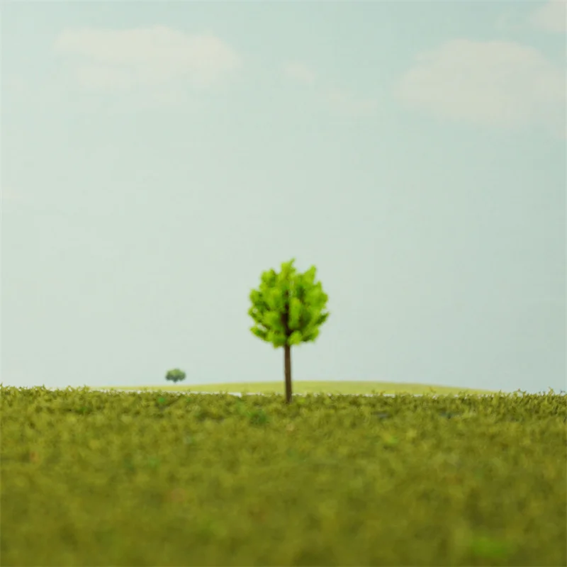 2.6cm  Architecture Scale Miniature Plastic Green  Artificial Tree for  Diorama Layout