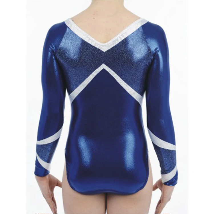 Rhythmic gymnastics training blue and white ombre leotards kids dance gymnastic clothing