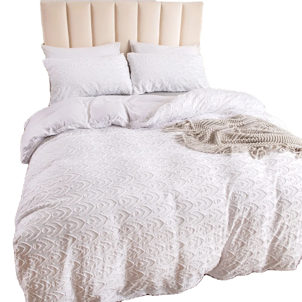 Оптовая продажа, устойчивое к выцветанию постельное белье Sabanas, гипоаллергенный ворсовый текстурированный пододеяльник с резным ворсом