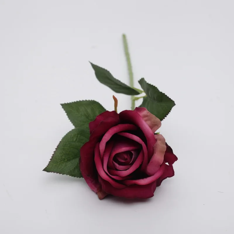 Velvet Rose Artificial Silk Flower Decor Wedding Roses Flores Artificiales Carton Decorative Flowers Romantic New Year Gift 53cm