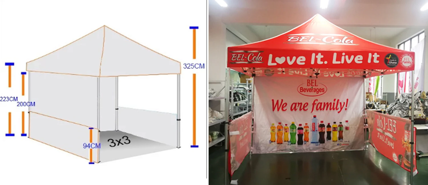 Trade show exhibition event marquee hexagonal aluminum full color printing advertising pop up canopy tent gazebo