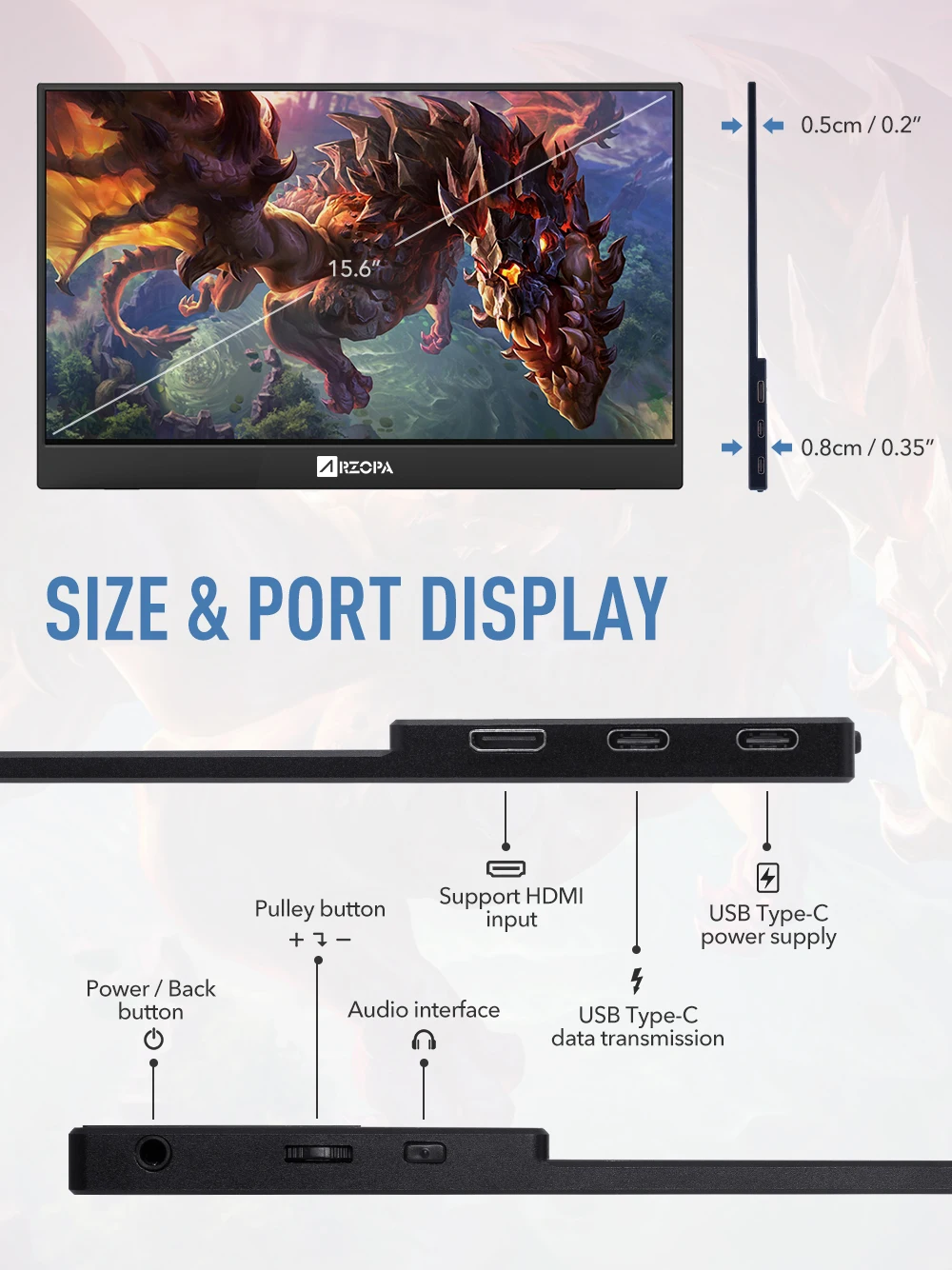 شاشة محمولة بحجم 15.6 بوصة بتقنية IPS UHD 4K لأجهزة الكمبيوتر المحمول Xbox PS4