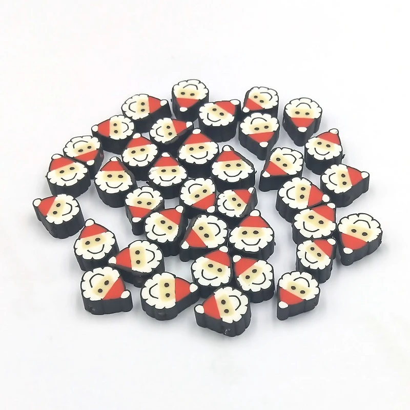 XuQian Mixed Christmas Themed Polymer Clay Spacer Beads for DIY Bracelet Necklace Jewelry Making Accessory