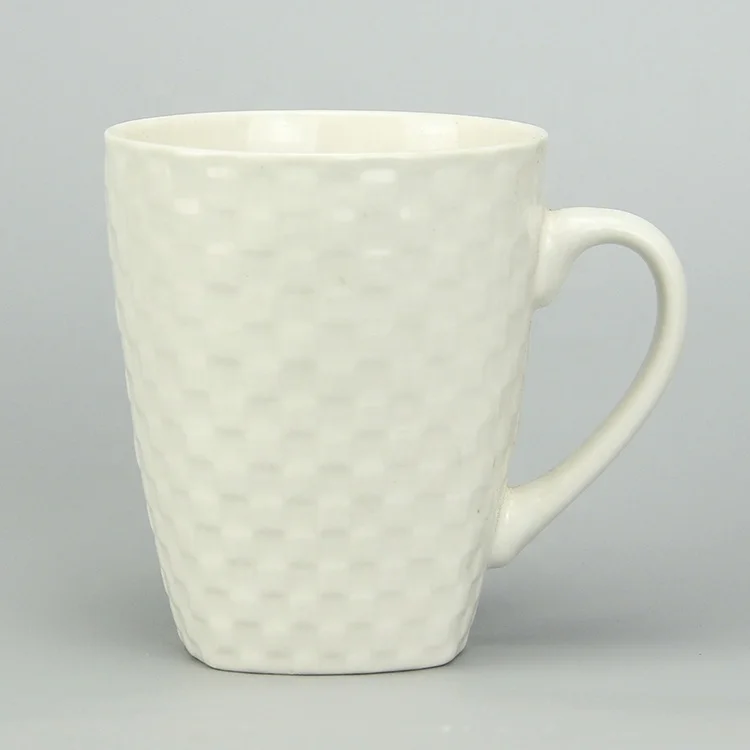 0.28 cheap white blank bulk plain ceramic embossed coffee mugs