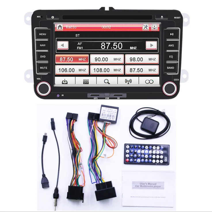 Universal WinCE Car Radio GPS Navigation Autoradio Multimedia Audio Stereo Player Touch Screen 2 Din Car Dvd Player for VW