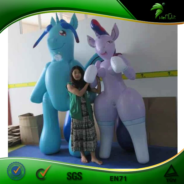 Hongyi Inflatable Cartoon Anime Figure Mascot Suit Double Layer Inflatable Moving Rainbow Horse Costume