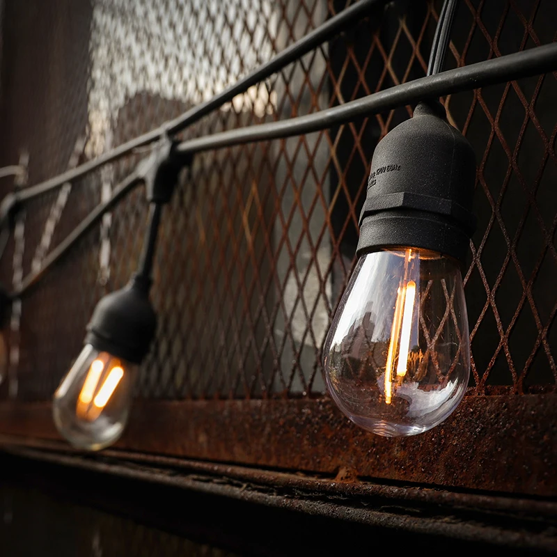 Наружная светодиодная гирлянда Эдисона, 48 футов, водонепроницаемая Рождественская гирлянда