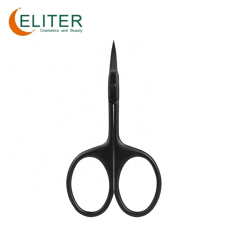 Eliter Hot Sell In Stock Professional Black German Inox Nail Scissors Manicure Scissors Stainless Steel Nail Cuticle Scissor