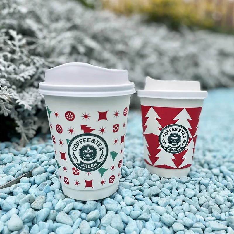 Disposable Logo Printed Ripple Wall Paper Coffee Cup Vasos De Papel Para Cafe