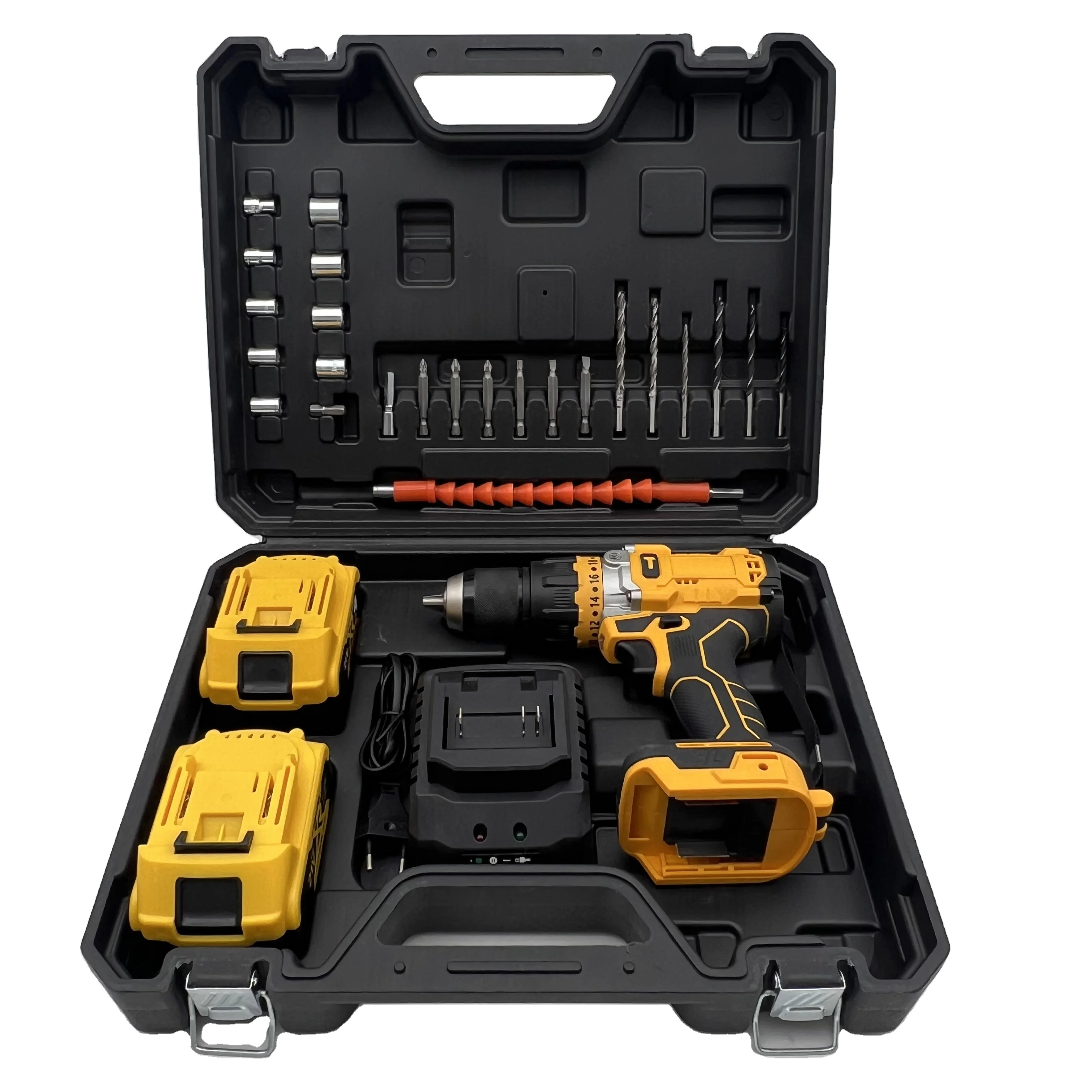 Portable Cordless Impact Drill Set 2-Speed Rechargeable Wireless Power Multifunction Lithium Electric Screwdriver Battery Source