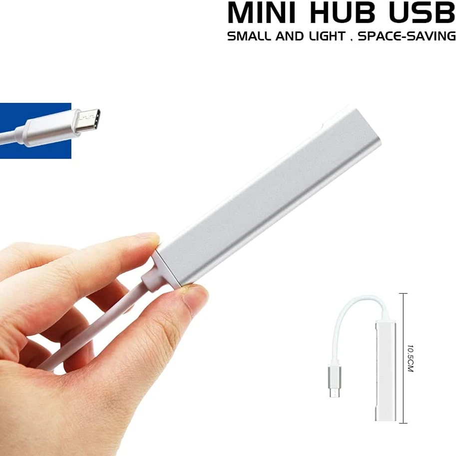 Mini 4 in 1 Ethernet Docking Station Adapter Charger Type USB C Hub 2.0 3.0 4 Ports Usb-c Hubs for MacBook for iPad