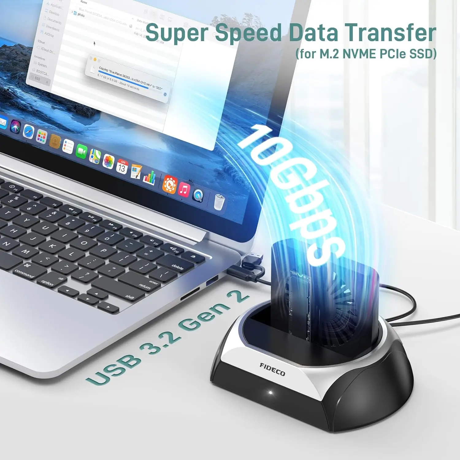 2024 factory new design product usb c for M2 ngff nvme sata 2.5inch 3.5inch ssd with fan hdd docking station