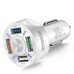 2022 Trending products New Arrival QC3.0  Electric Charging Power 4USB  Car Charger