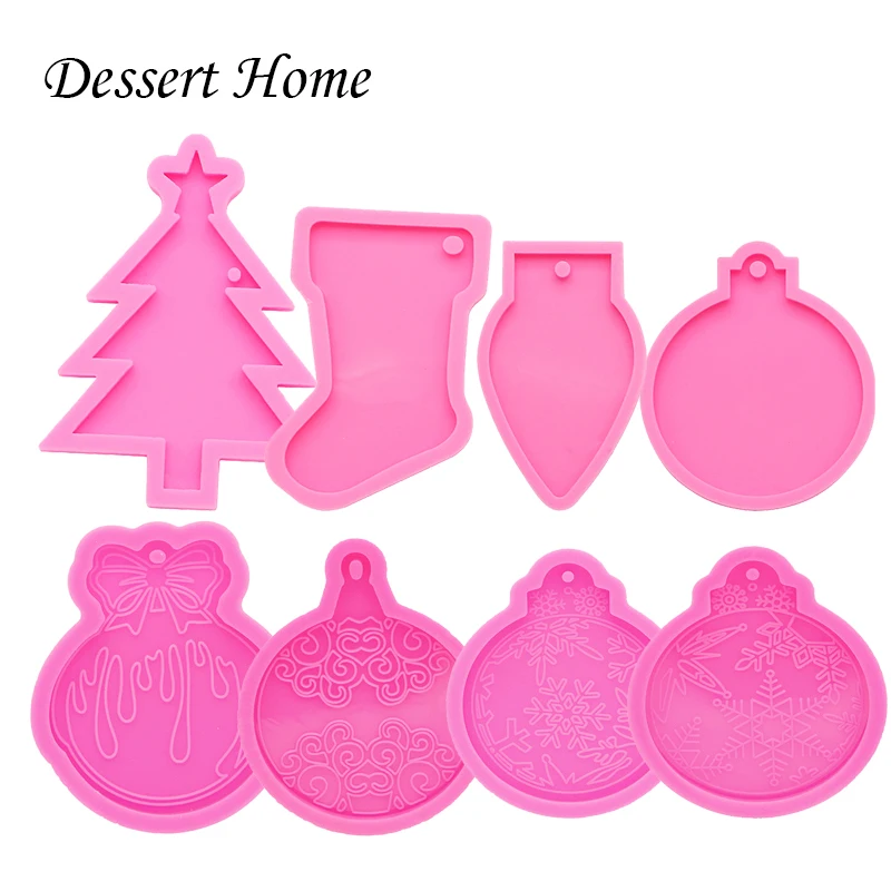 DY0108 Shiny Christmas Light/Tree/Ornament / keychains mold Silicone mold key chain mould Resin Decorative Craft DIY Ribbon Mold