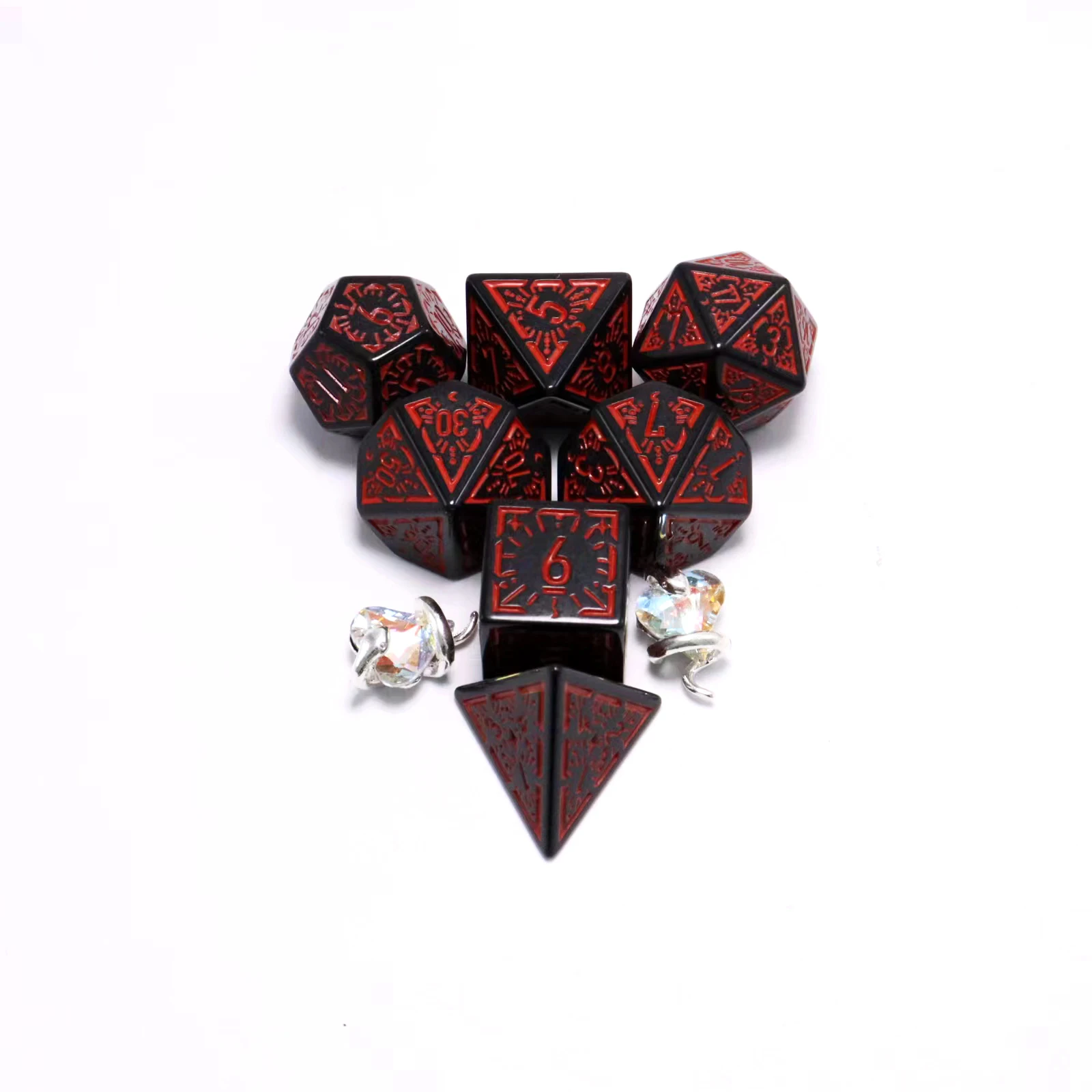 Пользовательские многогранные rpg 7 шт. Ретро Кости объемные драгоценные камни трещины кости