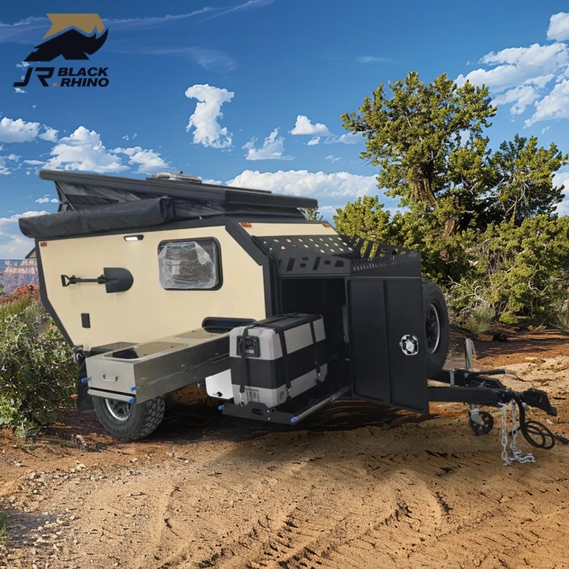 Flexible customization mini caravan new design family dome aluminum caravan foldable hard top 5th wheel  mini offroad camper