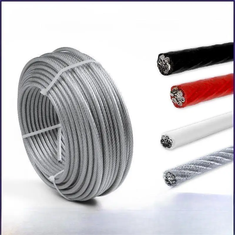 China PVC Coated Aircraft Cable Multi Color Coated High Strength Stainless Steel Wire Rope for Industrial