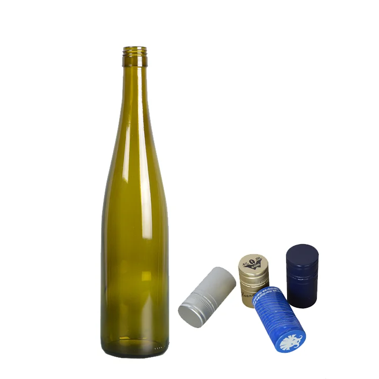 Cheap 750ml Rhine Antique Green Red Glass Wine Bottle with Screw Cap