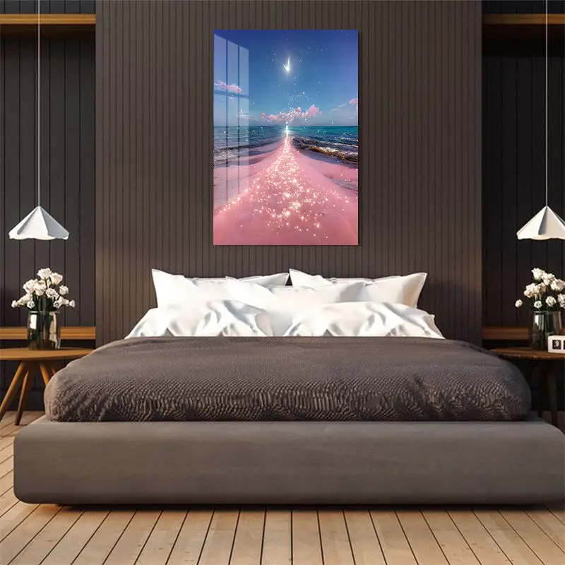 Home Decoration Seascape Designs UV Print Painting And Wall Arts Customizable Size 4 mm Tempered Glass Acrylic Painting