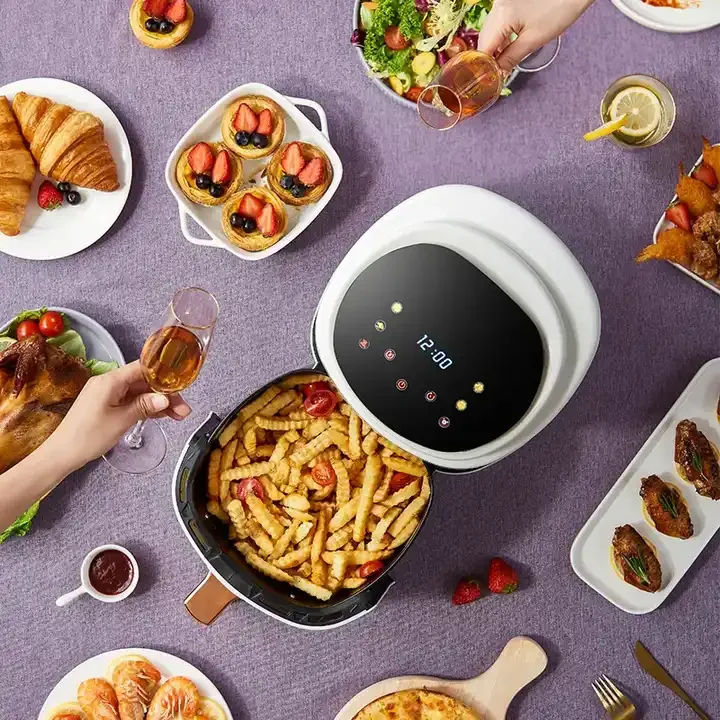 2024 new household oil free touch colorful screen 7l air fryer britania