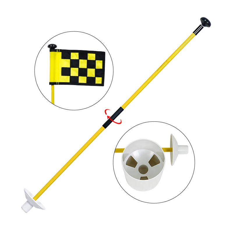 Konday wholesale Fiberglass putting green flag pole with hole cup mini golf flagsticks
