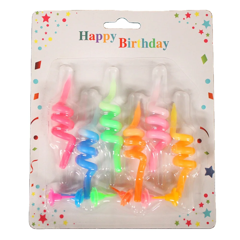 2020 новая заводская цена радужные разноцветные 8 дюймовые спиральные хрустальные свечи для торта