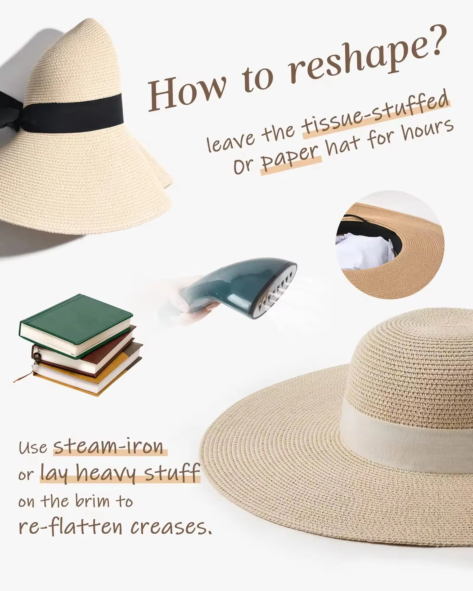 Wide Flat Brim Hat UV Protection Foldable Roll up Embroidery Sequin Greeting From Summer Beach Travel Big Floppy Straw Hats