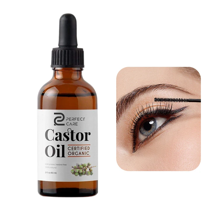 100% Pure Organic Cold Pressed Essential Oils Hair Growth Eyebrow Lash Treatment Hydrogenated Castor Oil