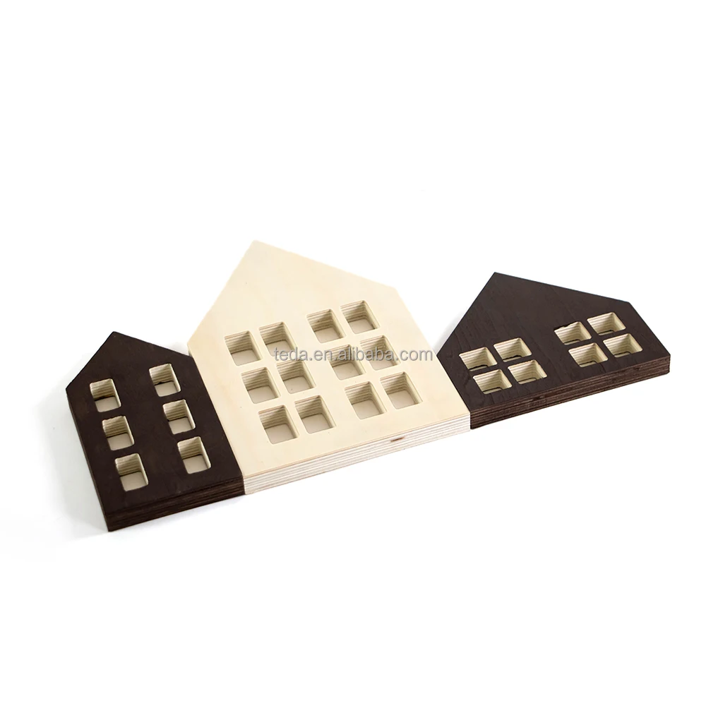 Unfinished wooden Christmas miniature Houses natural village  Mini House Shapes for Christmas decoration
