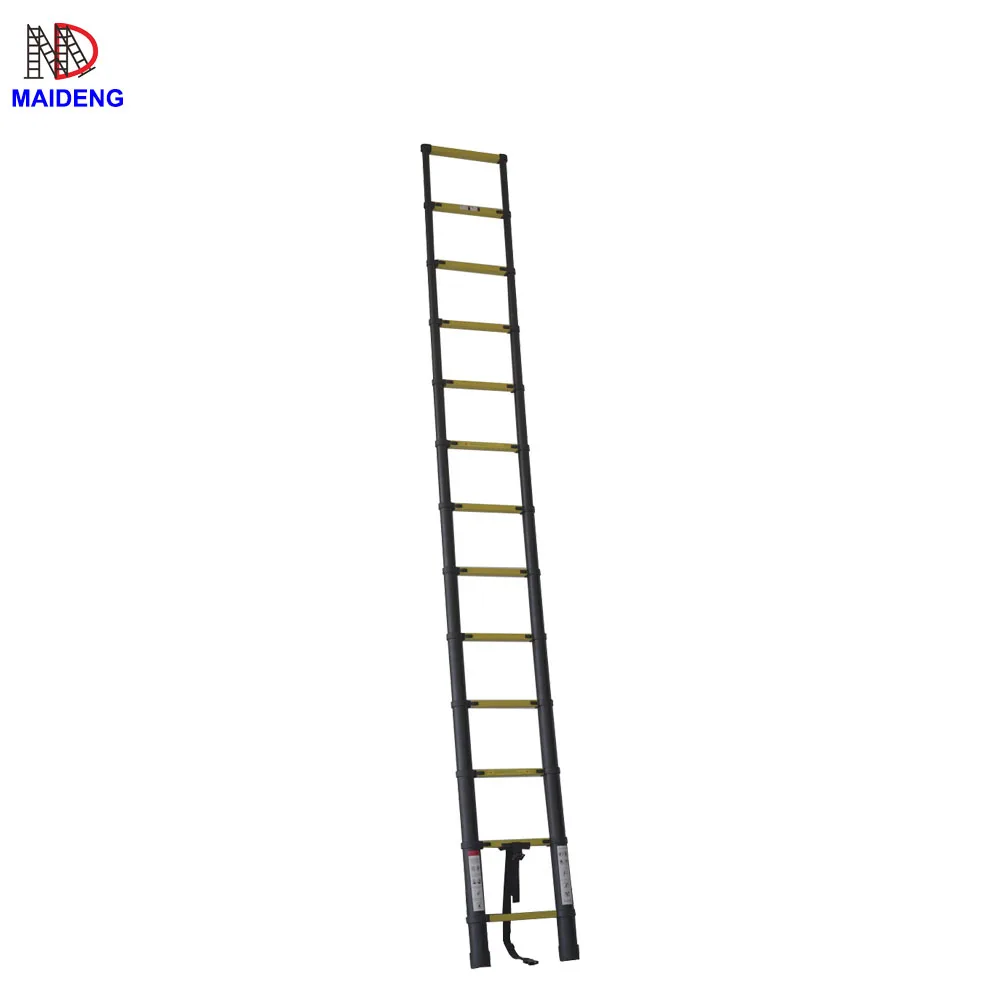 3.8m aluminium telescopic ladder with finger protection EN131 approved
