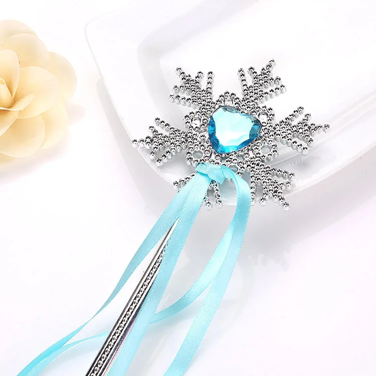 High quality factory wholesale party Cosplay Prop children magic wand toy Princess ribbon Snowflake Fairy magic wand