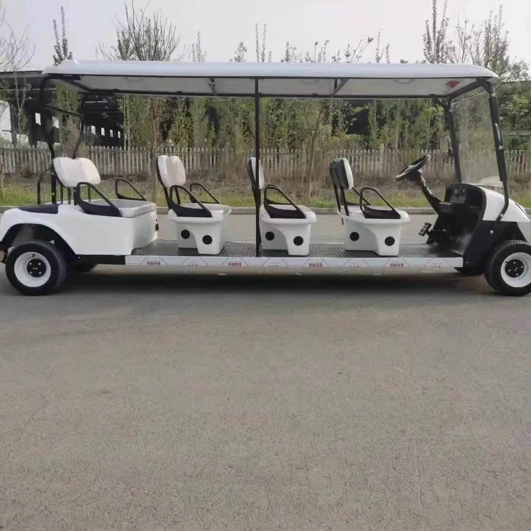 Resort Beach Battery Powered Tourist Golf Cart Electric Buggy 8 seats Sightseeing Golf Carts