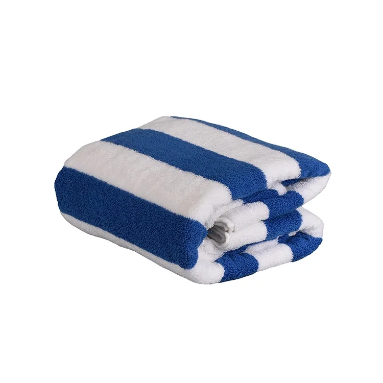 New arrival hotel custom logo two color stripes W80*L180cm beach towel supplier