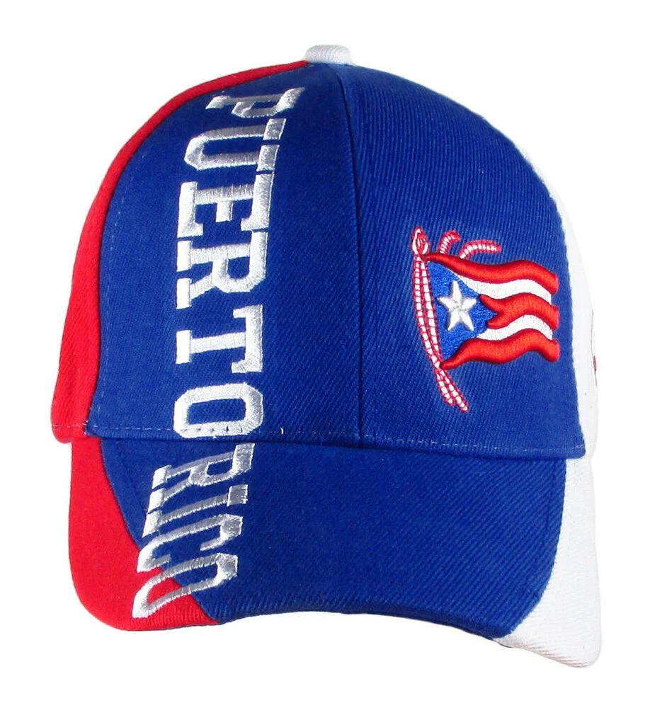 Puerto Rico Flag Baseball Cap 3D Embroidery 6 Panels Cotton USA Brand Sports Caps Hats