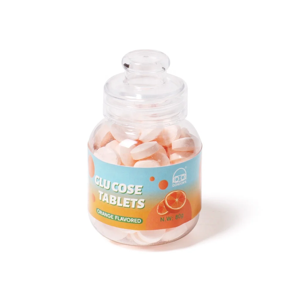 80g fruity candy confectionery sour candies sweets vitamin c candy  in plastic jar for children